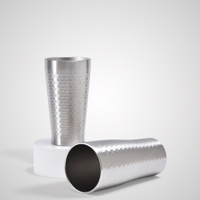 Stainless Steel Double Wall Hammered  Beer Cup