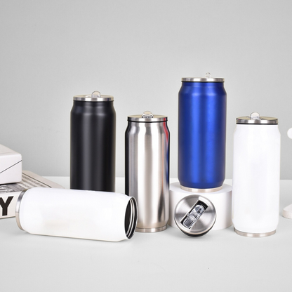 New Arrival Cans Thermal 350ml 500ml 304 Stainless Steel Insulated Coffee Can Cup WITH LID