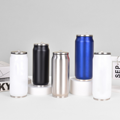 New Arrival Cans Thermal 350ml 500ml 304 Stainless Steel Insulated Coffee Can Cup WITH LID