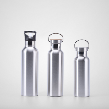 Sport Water Bottle Double Wall Thermos Vacuum Flask With Lid of Handle