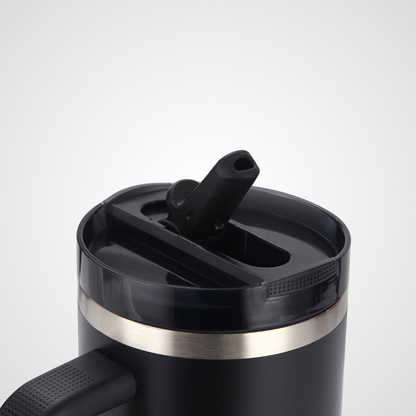 Stainless Steel 40oz Tumbler With Handle & Flip Straw Lid