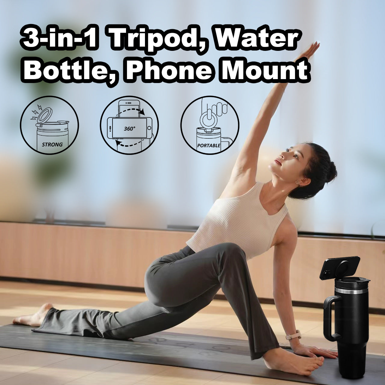 Magnetic Phone Holder Travel Tumbler