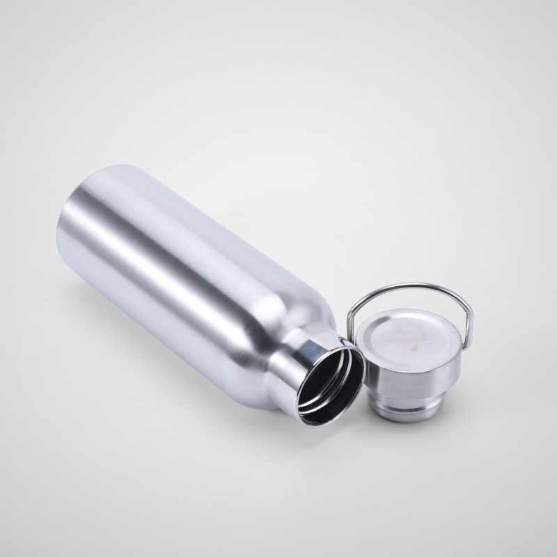 Sport Water Bottle Double Wall Thermos Vacuum Flask With Lid of Handle