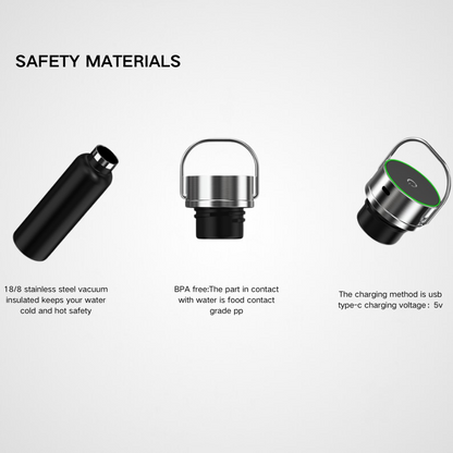 UV Self-cleaning Smart Water Bottle Insulated Water Bottle with Handle