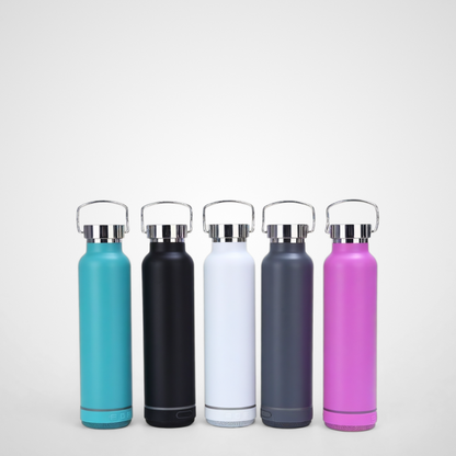 Water Bottle with Rechargeable Speaker Steel Double Wall Design Lights