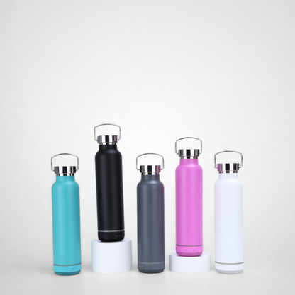 Water Bottle with Rechargeable Speaker Steel Double Wall Design Lights