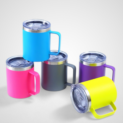 Double Wall Tumbler Travel Mug with Lid and Handle