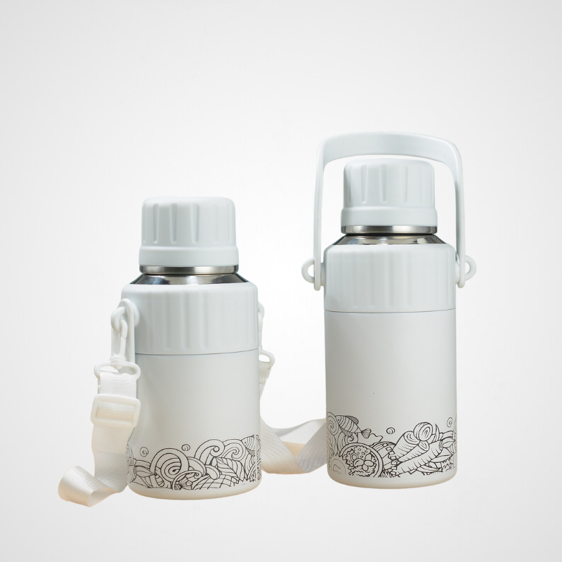 Water Bottle With Handle Vacuum Flask Stainless Steel Insulated Outdoor Thermos Portable Sports Kettle Jug