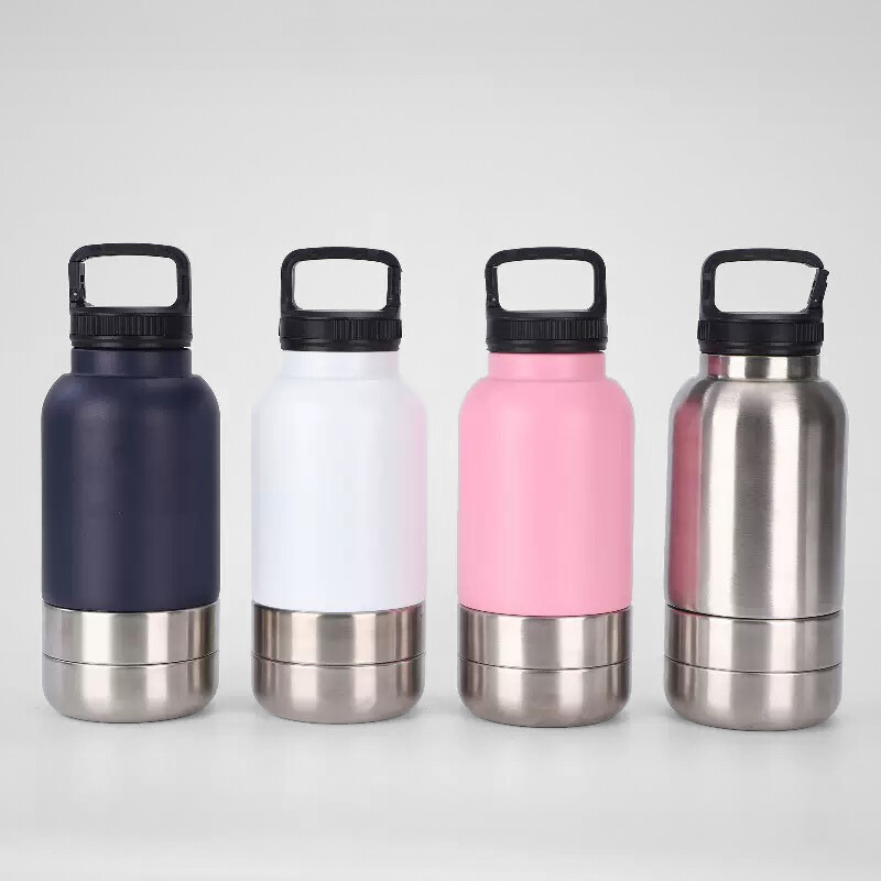 32oz Large Capacity Double Wall Vacuum Flask Stainless Steel Insulated Thermos Water Bottle With Handle