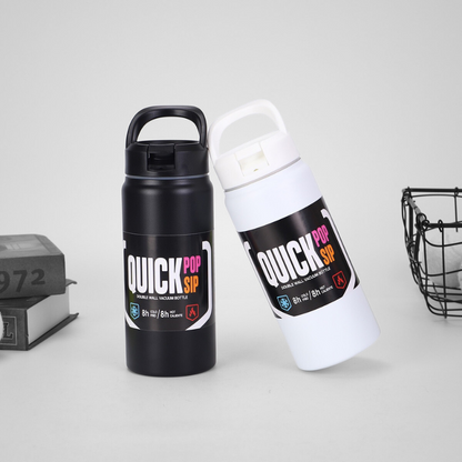 Double Wall Stainless Steel Insulated Vacuum Flask Classic Wide Mouth Water Bottle