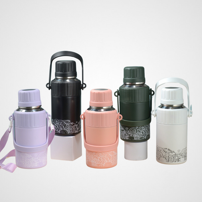 Water Bottle With Handle Vacuum Flask Stainless Steel Insulated Outdoor Thermos Portable Sports Kettle Jug