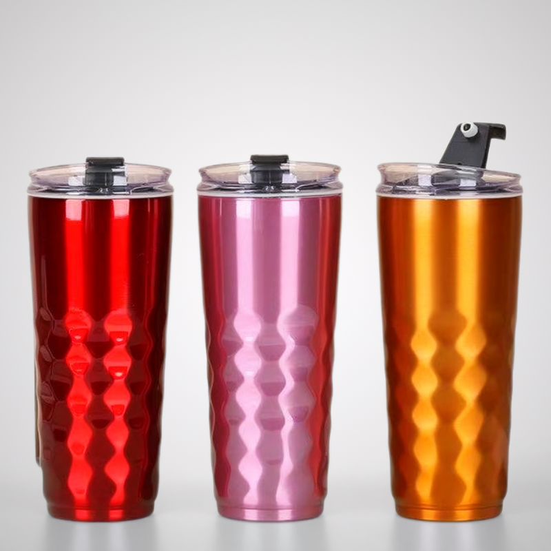 Gradient Double Wall Diamond Shaped Stainless Steel Wine Tumbler Mug