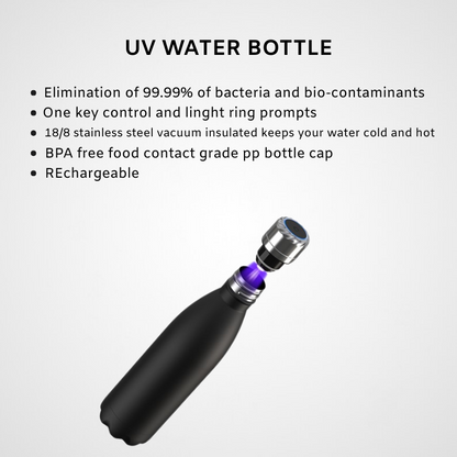 New Style Stainless Steel Insulated Smart Vacuum Thermos UV Light Water Bottle